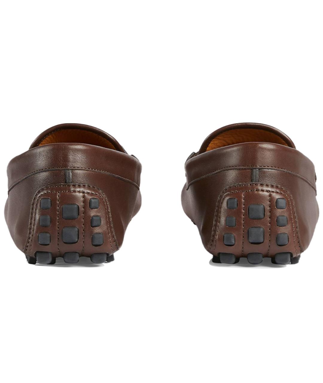 GUCCI Коричневые кожаные лоферы, фото 4