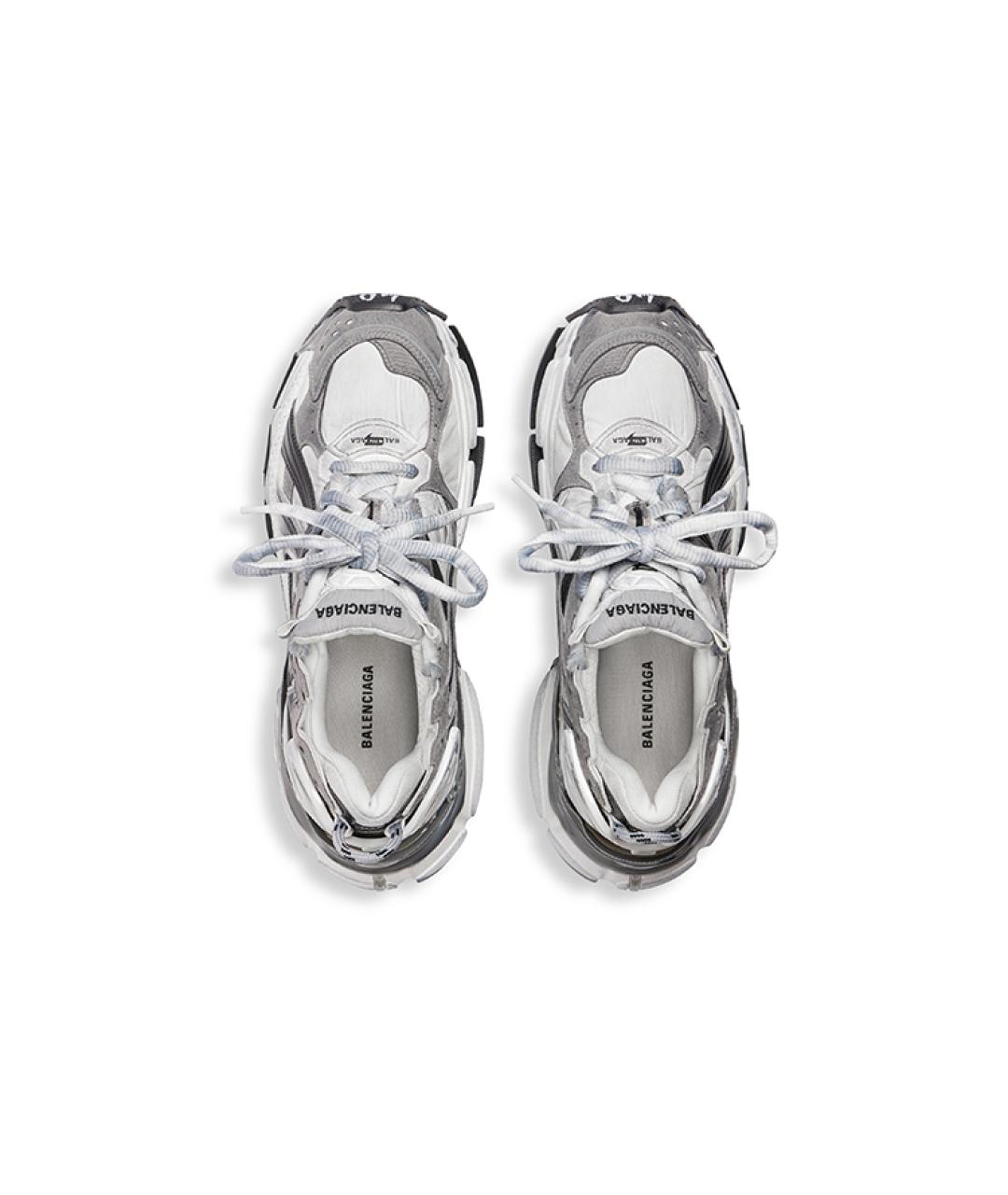 BALENCIAGA Серые кожаные кроссовки, фото 4