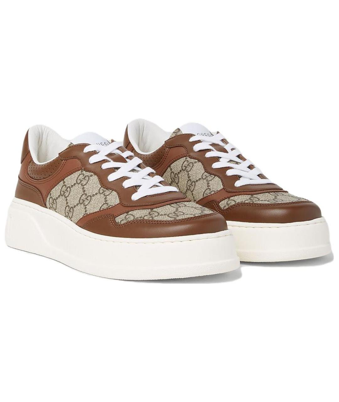 GUCCI Бежевые низкие кроссовки / кеды, фото 3