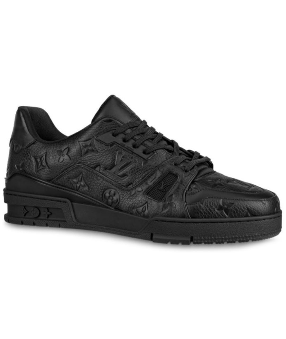 LOUIS VUITTON Черные кожаные низкие кроссовки / кеды, фото 1