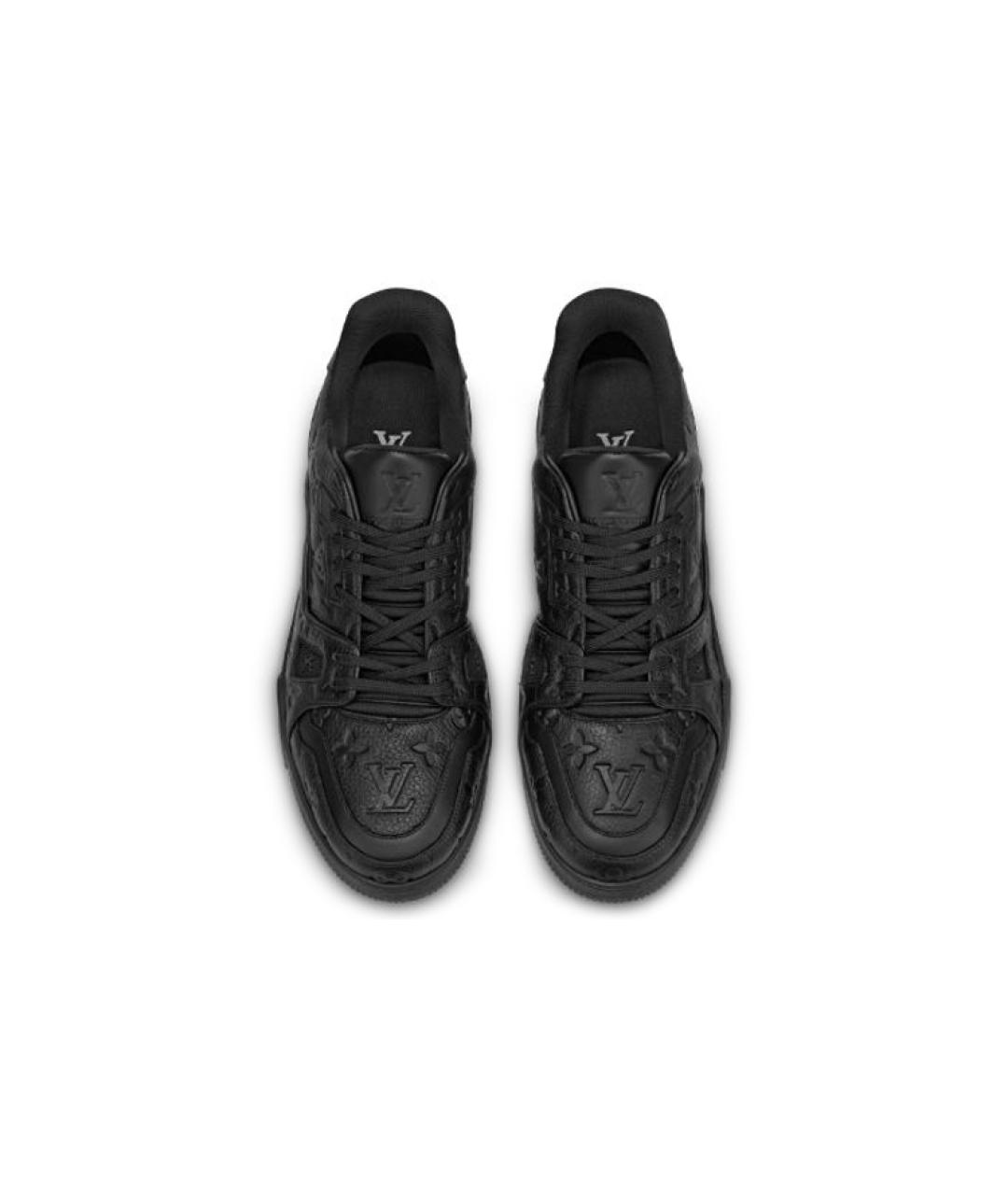 LOUIS VUITTON Черные кожаные низкие кроссовки / кеды, фото 3