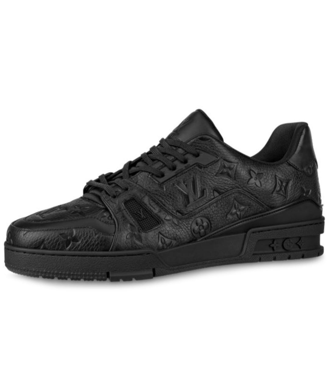 LOUIS VUITTON Черные кожаные низкие кроссовки / кеды, фото 2