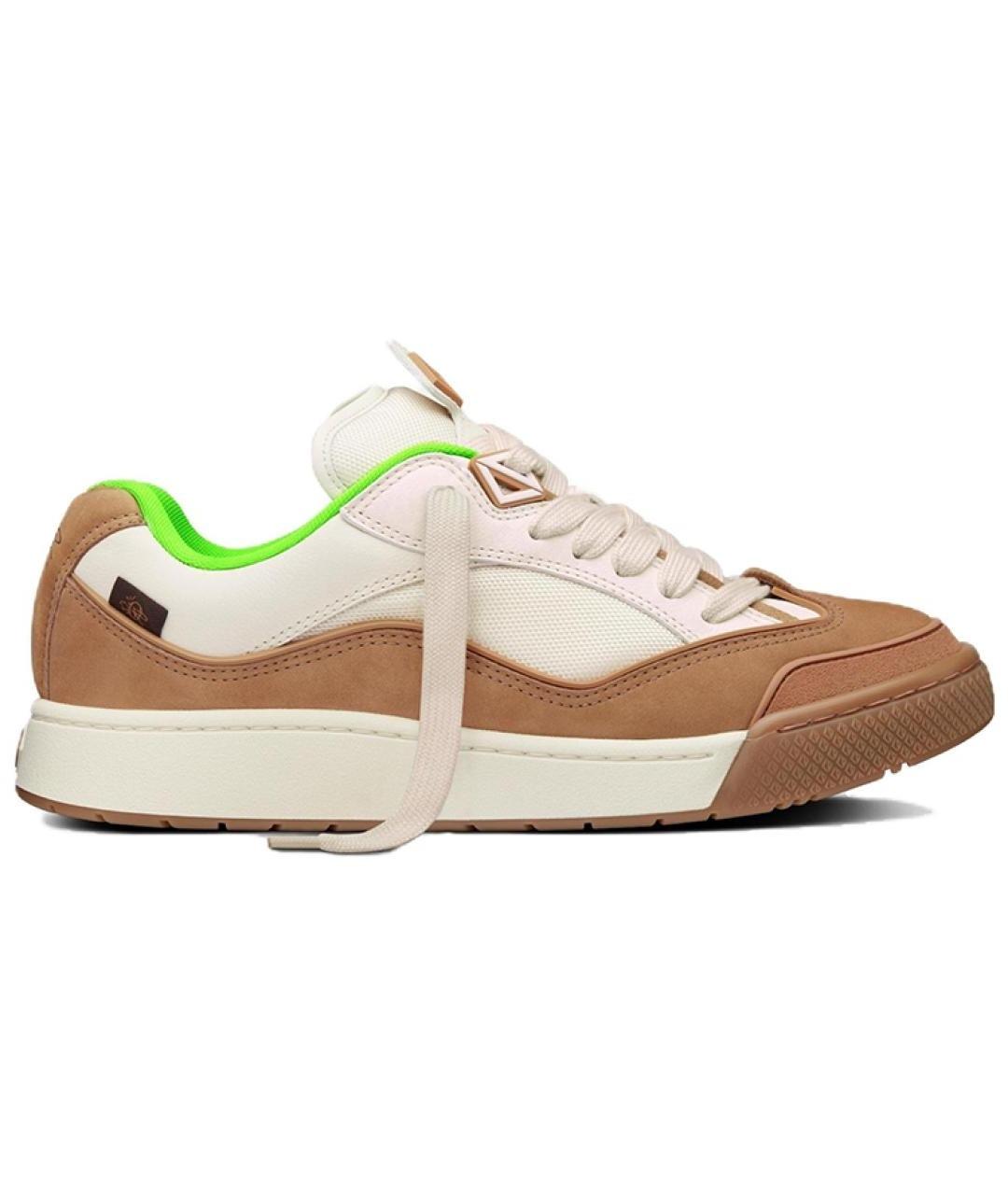 CHRISTIAN DIOR Коричневые кожаные низкие кроссовки / кеды, фото 1