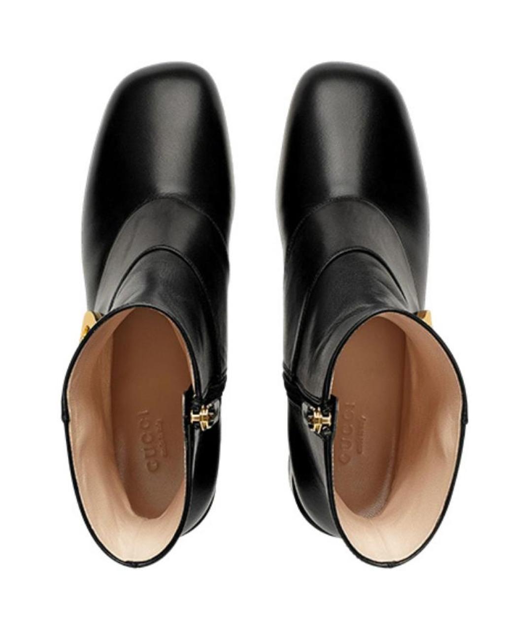 GUCCI Черные кожаные ботильоны, фото 4