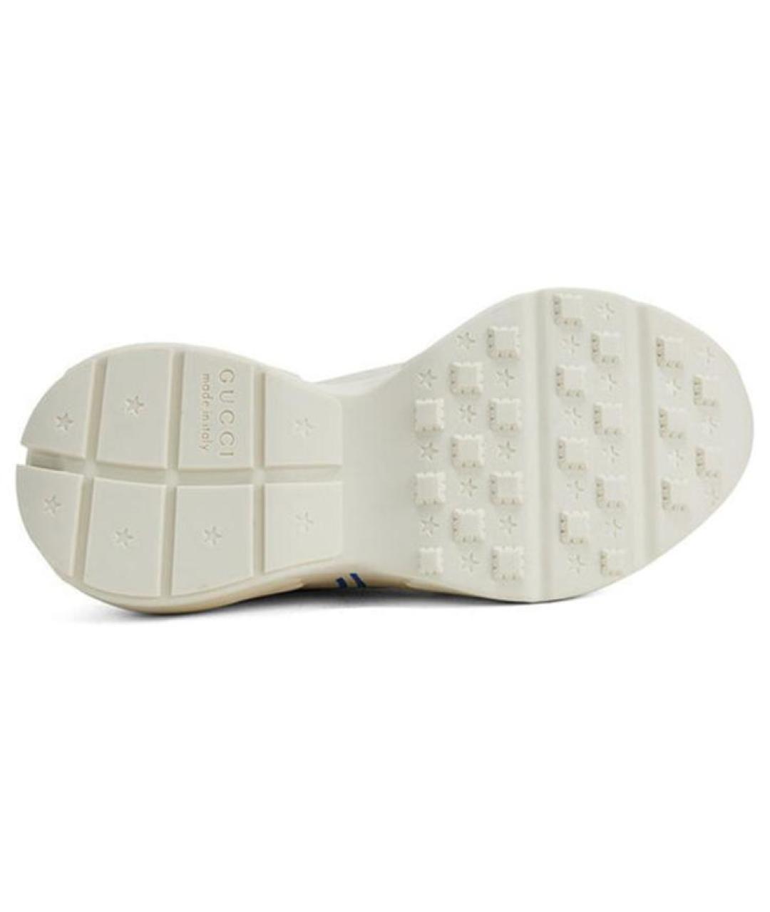 GUCCI Бежевые кожаные кроссовки, фото 4