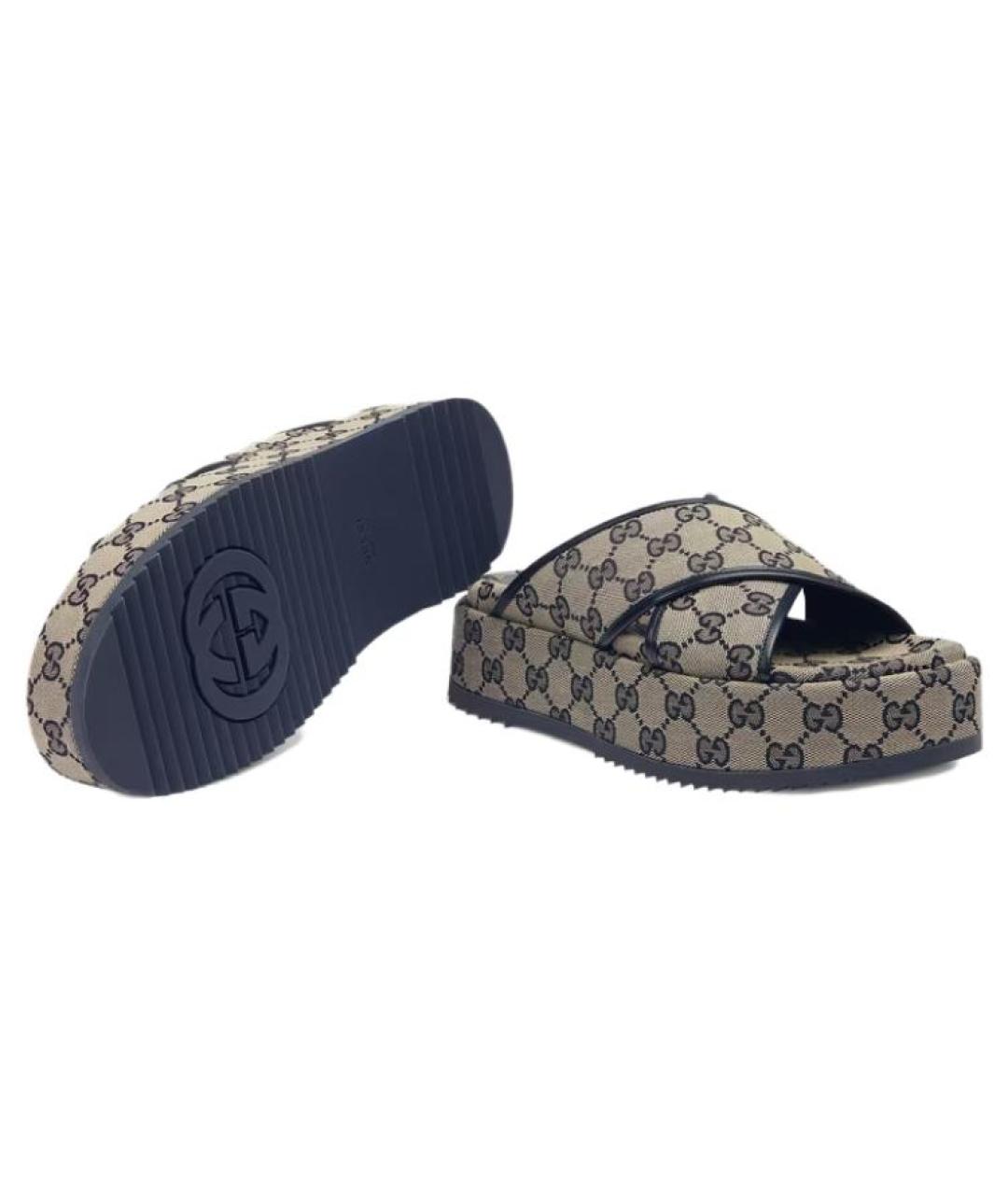 GUCCI Бежевые сандалии, фото 6