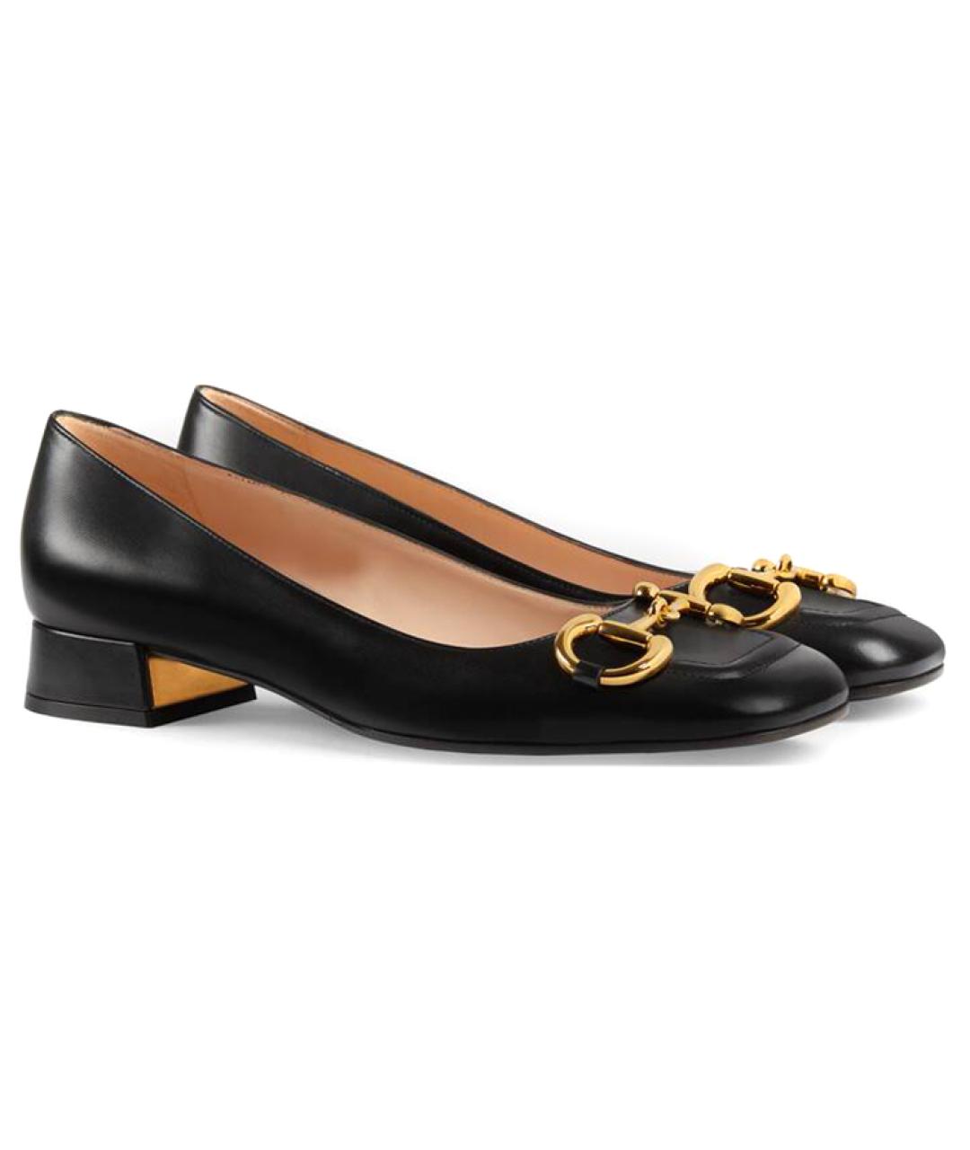 GUCCI Черные кожаные балетки, фото 2