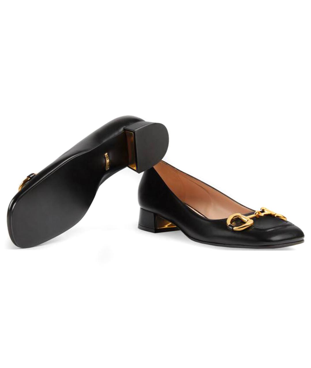 GUCCI Черные кожаные балетки, фото 5