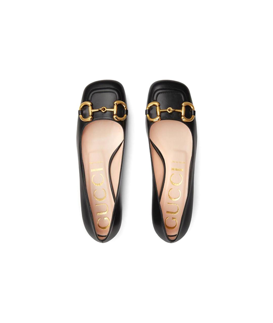 GUCCI Черные кожаные балетки, фото 3