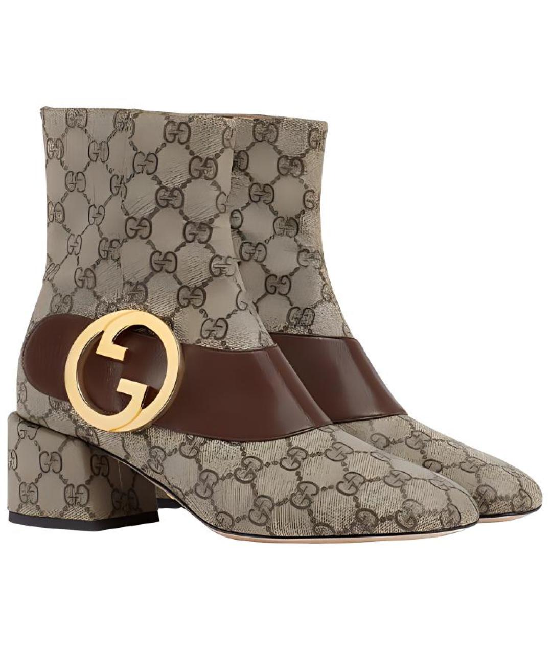 GUCCI Бежевые ботильоны, фото 3