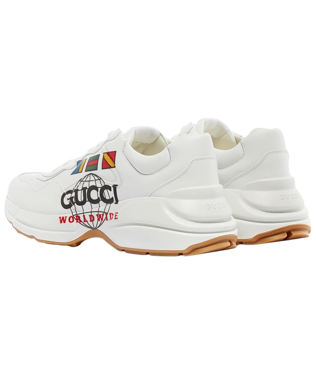 GUCCI Белые низкие кроссовки / кеды, фото 4