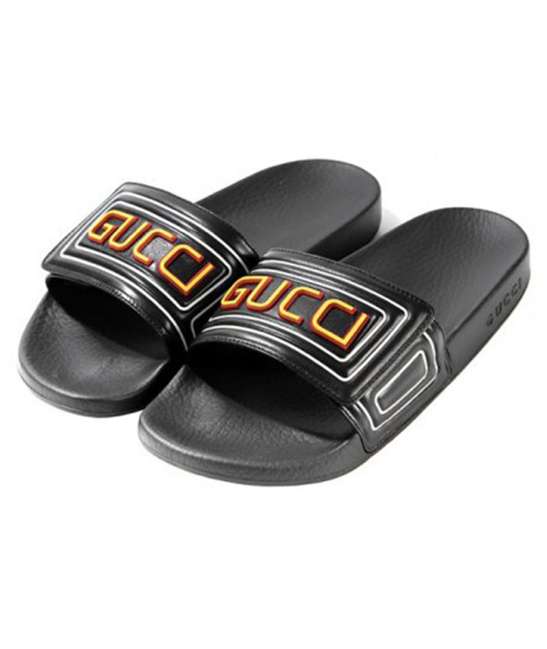 GUCCI Черные кожаные сандалии, фото 4