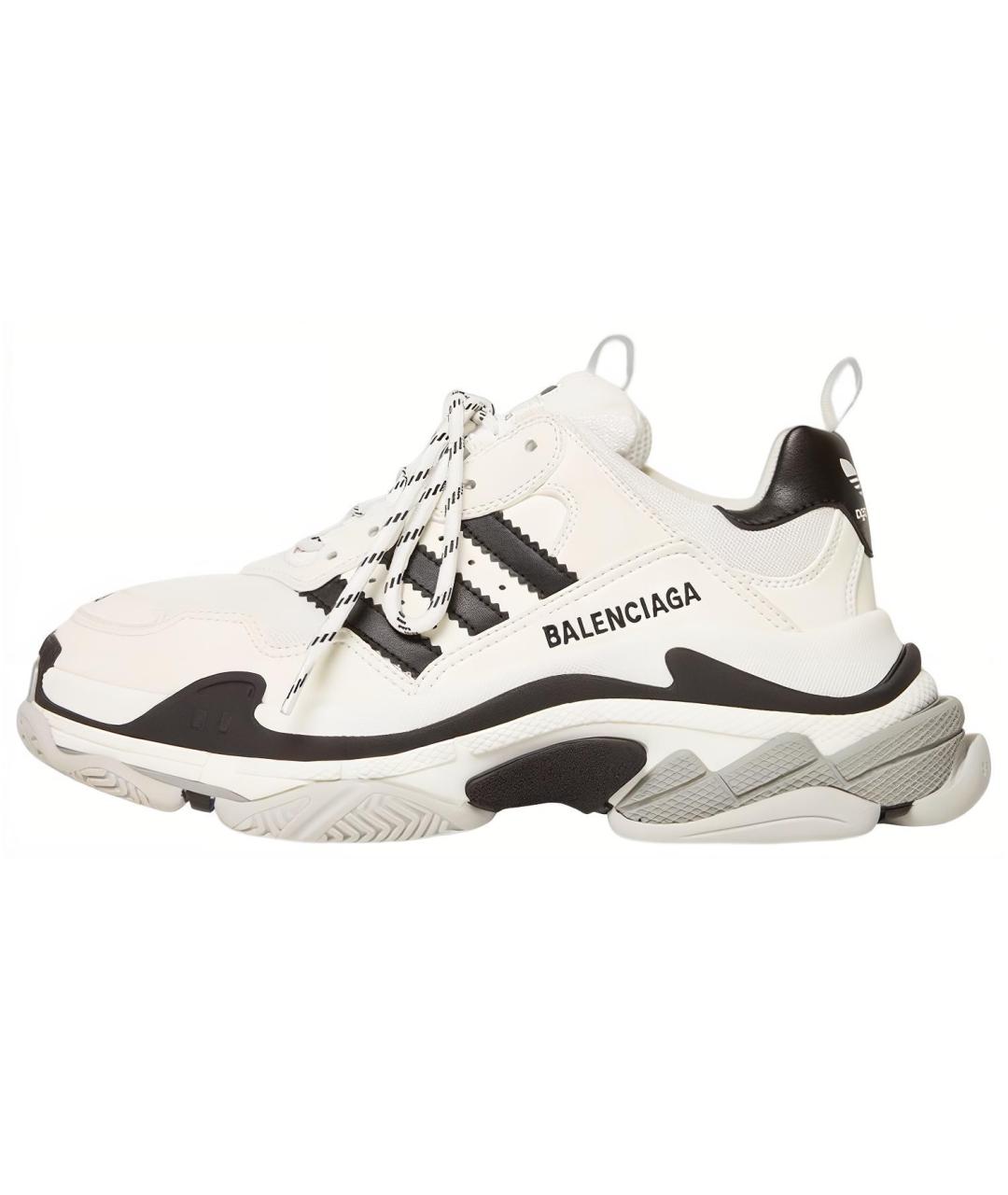 BALENCIAGA Белые кожаные кроссовки, фото 6