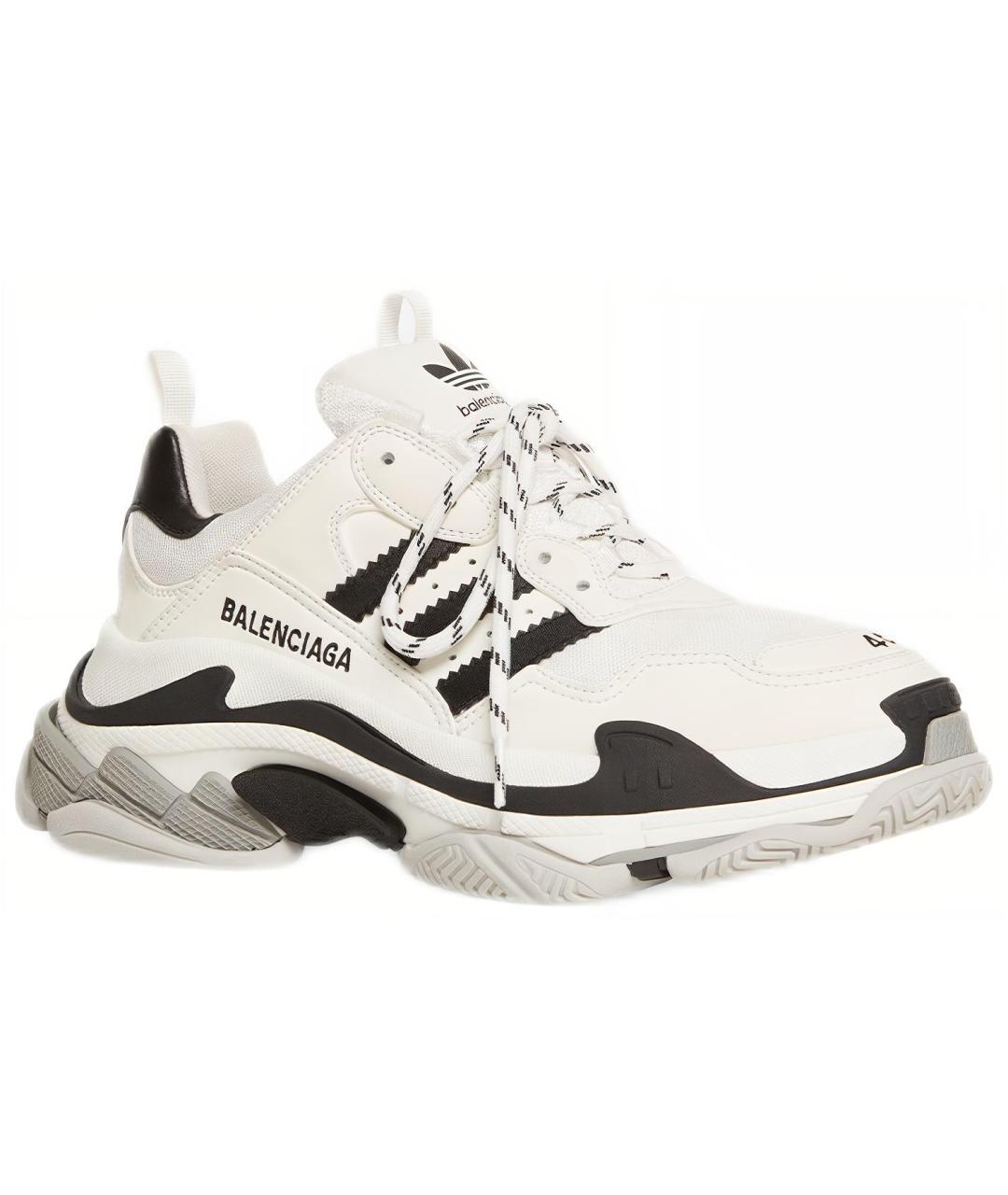 BALENCIAGA Белые кожаные кроссовки, фото 3