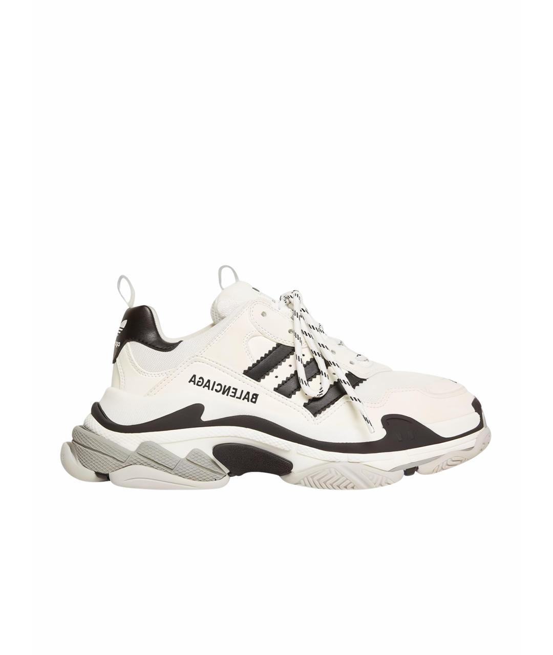 BALENCIAGA Белые кожаные кроссовки, фото 1