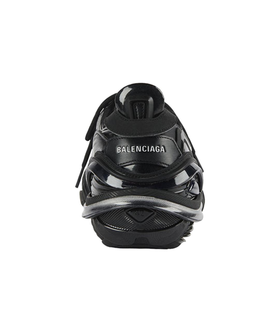 BALENCIAGA Черные кожаные низкие кроссовки / кеды, фото 4