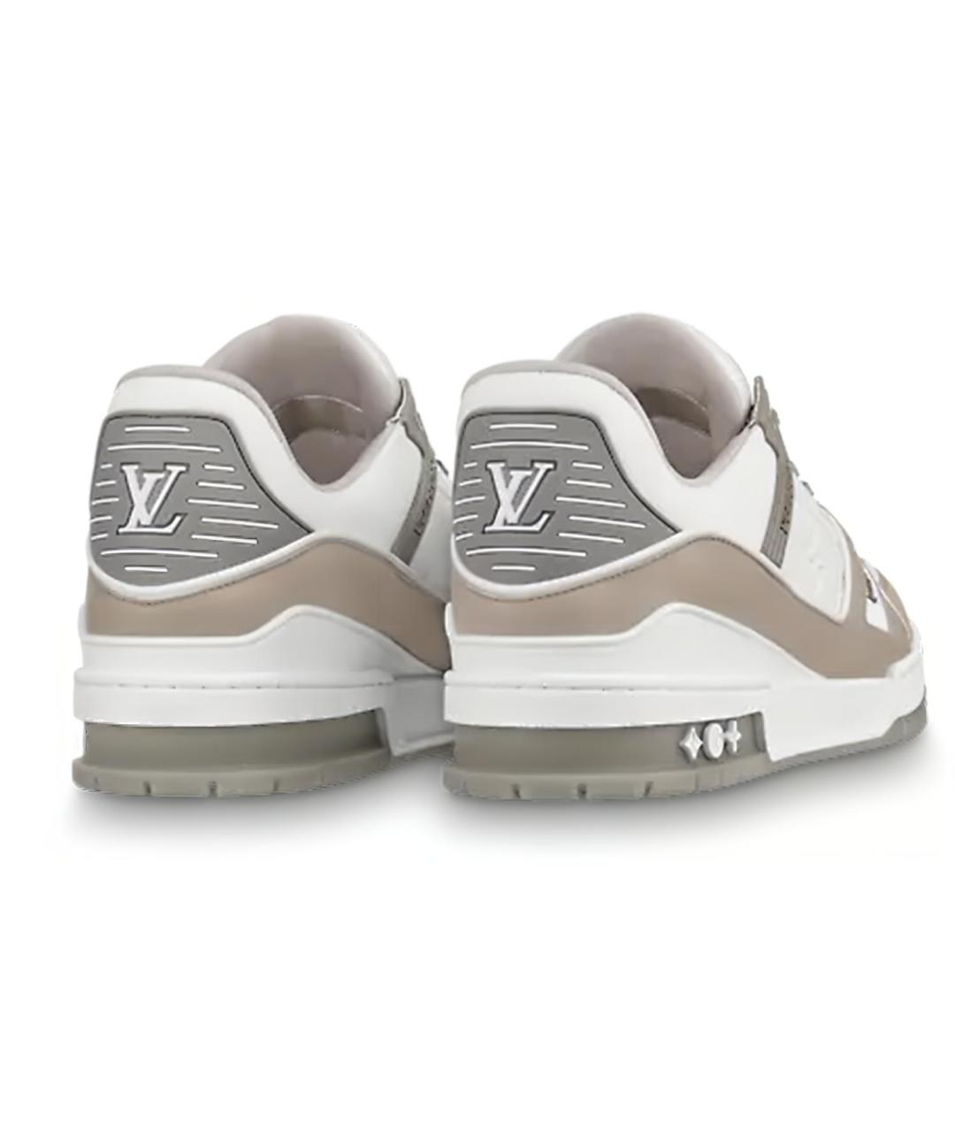 LOUIS VUITTON Бежевые кожаные низкие кроссовки / кеды, фото 4