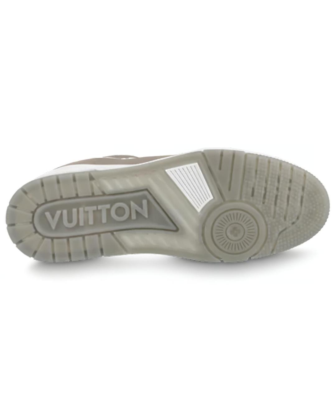 LOUIS VUITTON Бежевые кожаные низкие кроссовки / кеды, фото 5