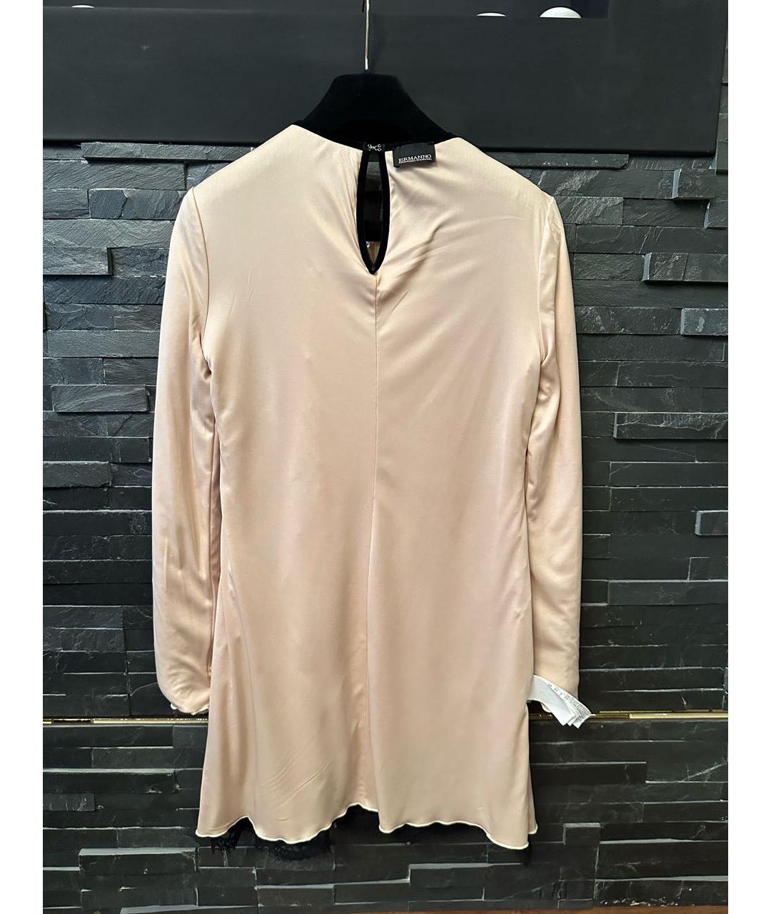 ERMANNO SCERVINO Бежевое полиэстеровое коктейльное платье, фото 3