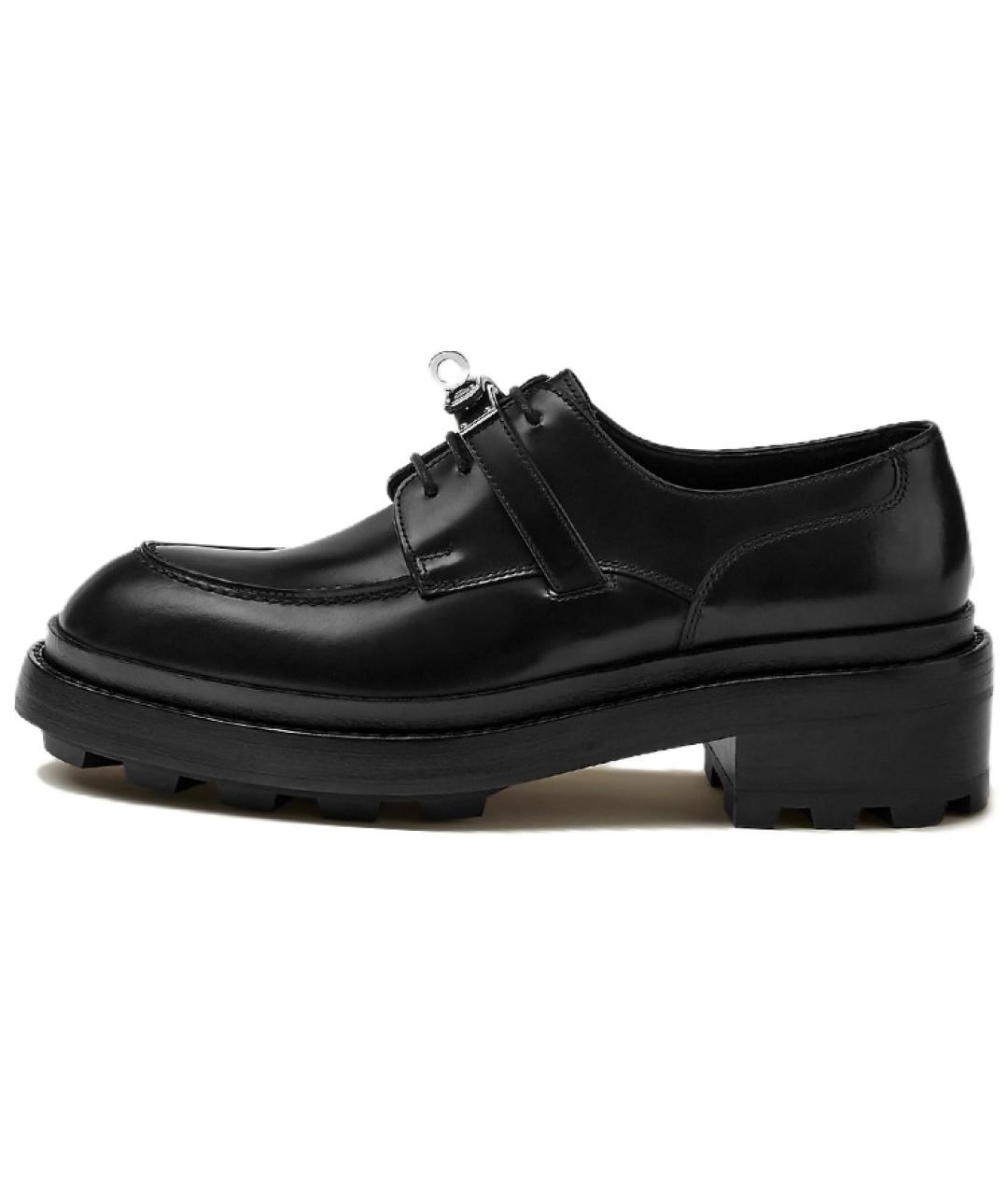 HERMES Черные кожаные кроссовки, фото 5