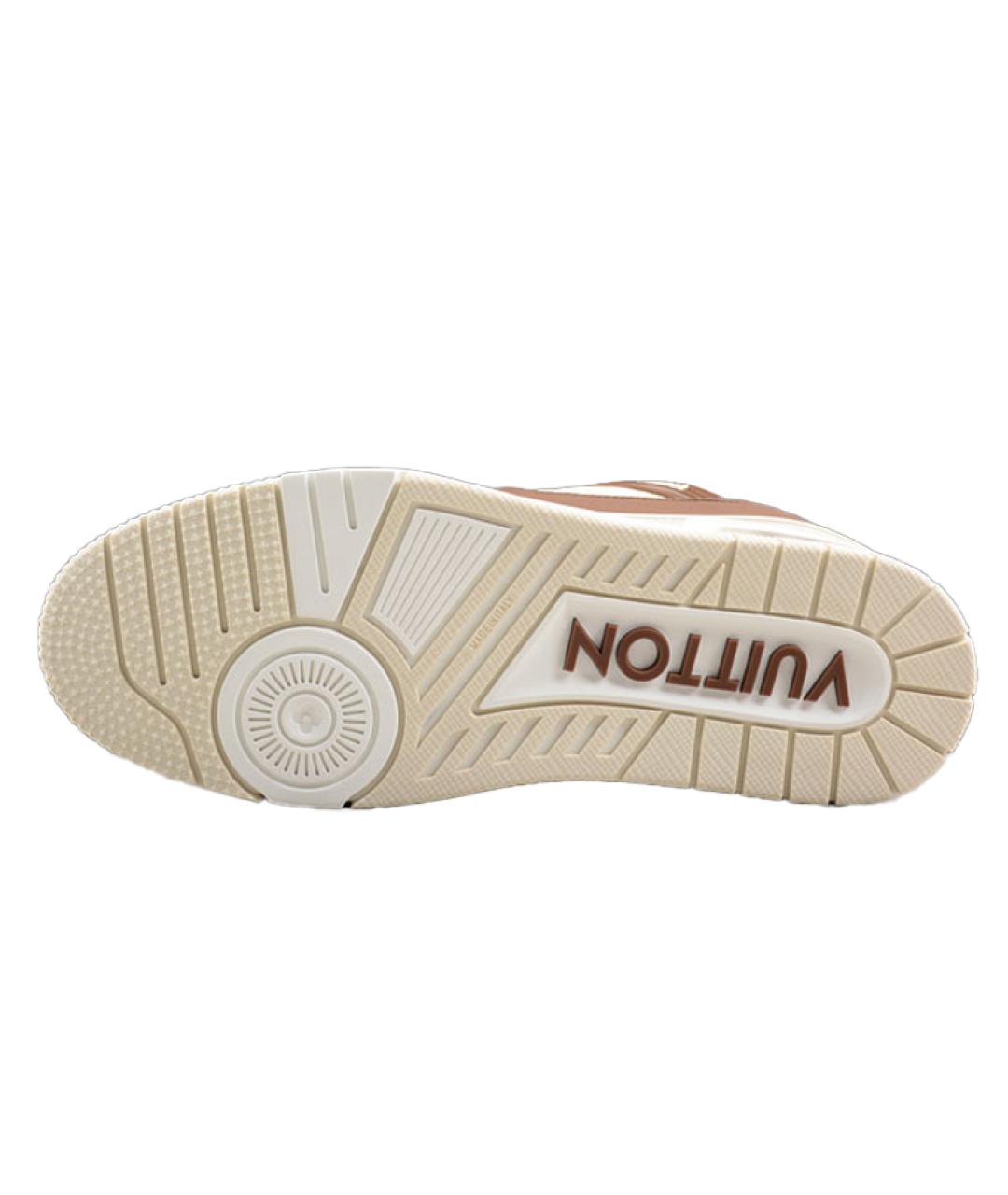 LOUIS VUITTON Бежевые кожаные кроссовки, фото 3