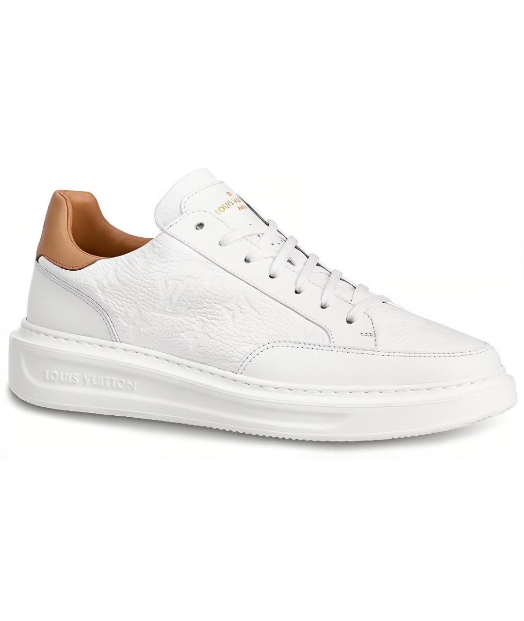 LOUIS VUITTON Белые кожаные низкие кроссовки / кеды, фото 1