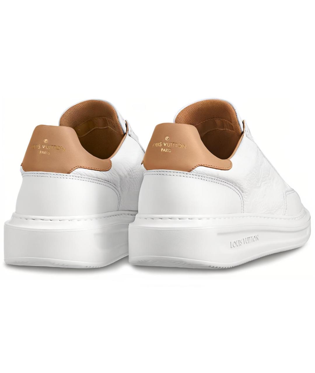 LOUIS VUITTON Белые кожаные низкие кроссовки / кеды, фото 3