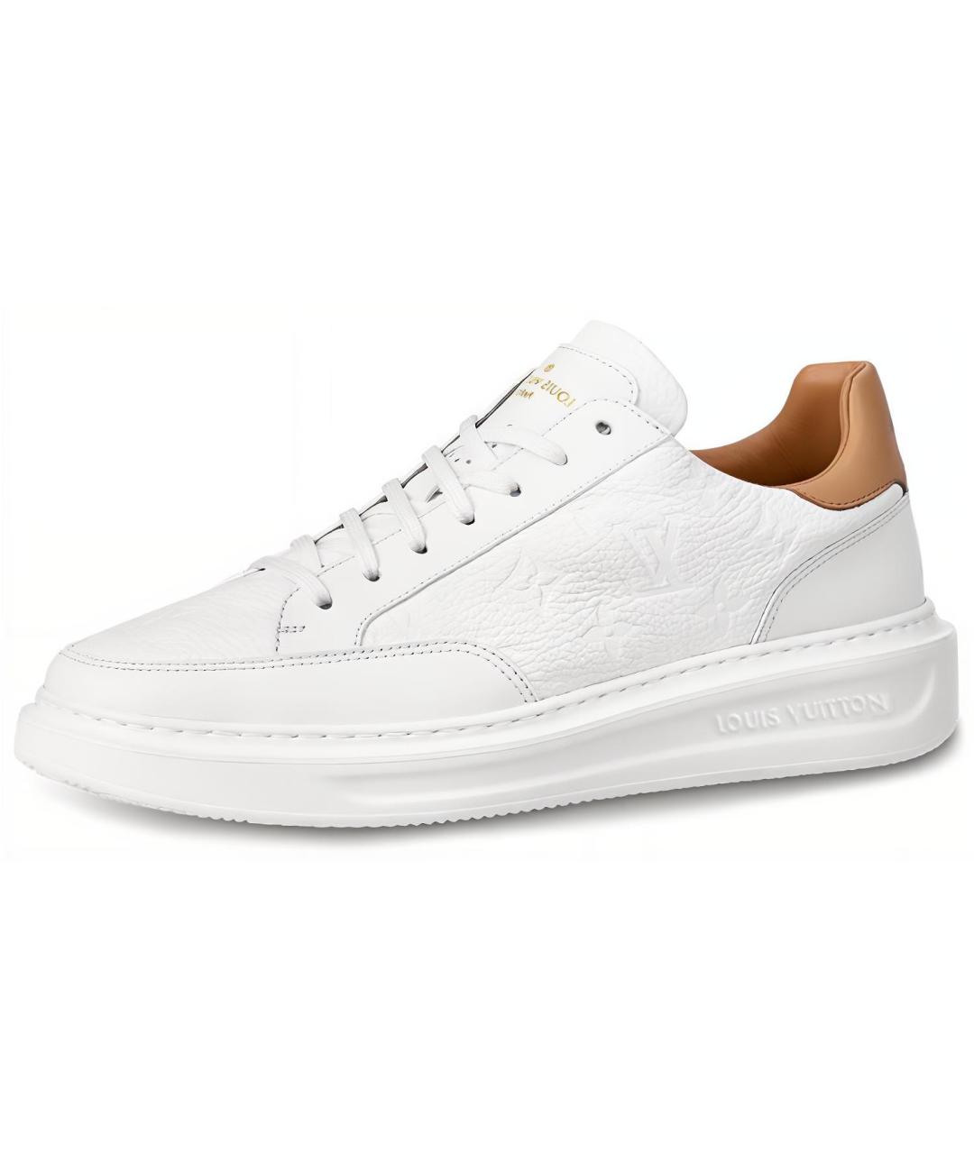 LOUIS VUITTON Белые кожаные низкие кроссовки / кеды, фото 2