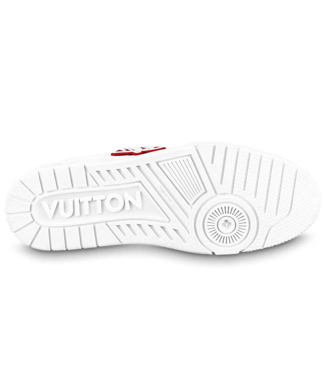 LOUIS VUITTON Белые кожаные низкие кроссовки / кеды, фото 4