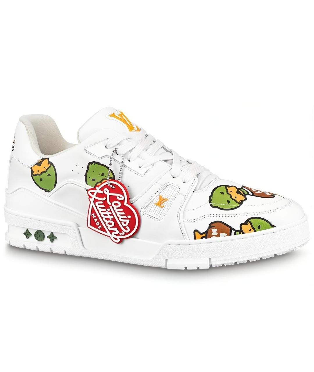 LOUIS VUITTON Белые кожаные низкие кроссовки / кеды, фото 1