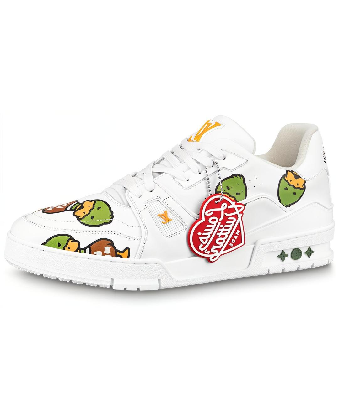 LOUIS VUITTON Белые кожаные низкие кроссовки / кеды, фото 5