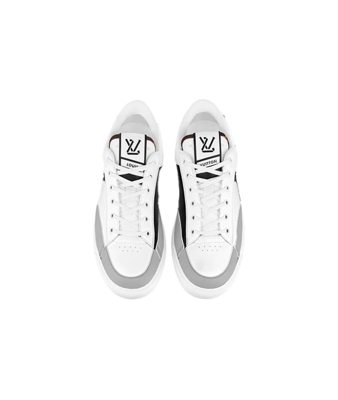 LOUIS VUITTON Белые кожаные низкие кроссовки / кеды, фото 3