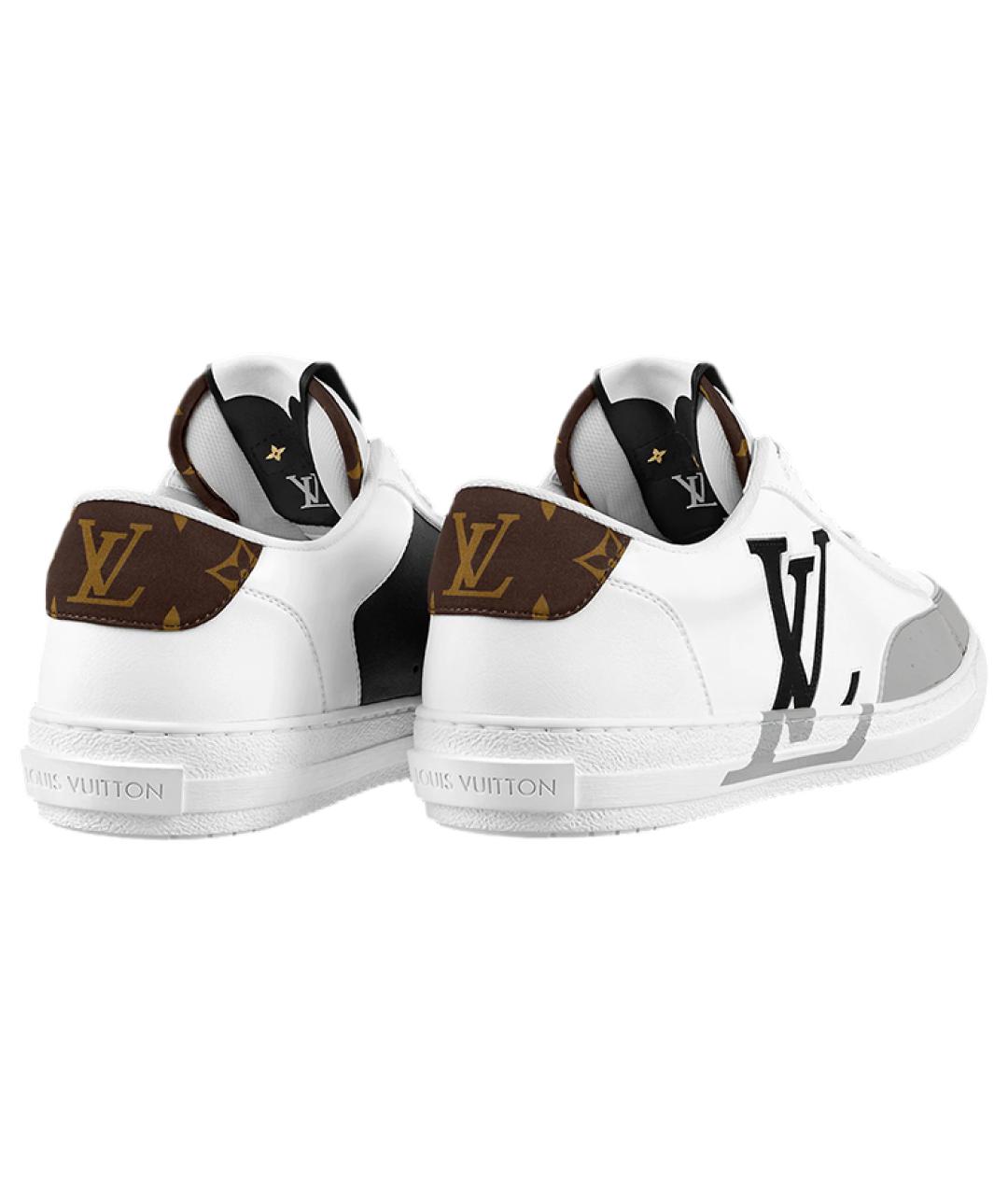 LOUIS VUITTON Белые кожаные низкие кроссовки / кеды, фото 4