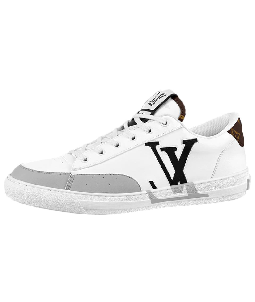 LOUIS VUITTON Белые кожаные низкие кроссовки / кеды, фото 2