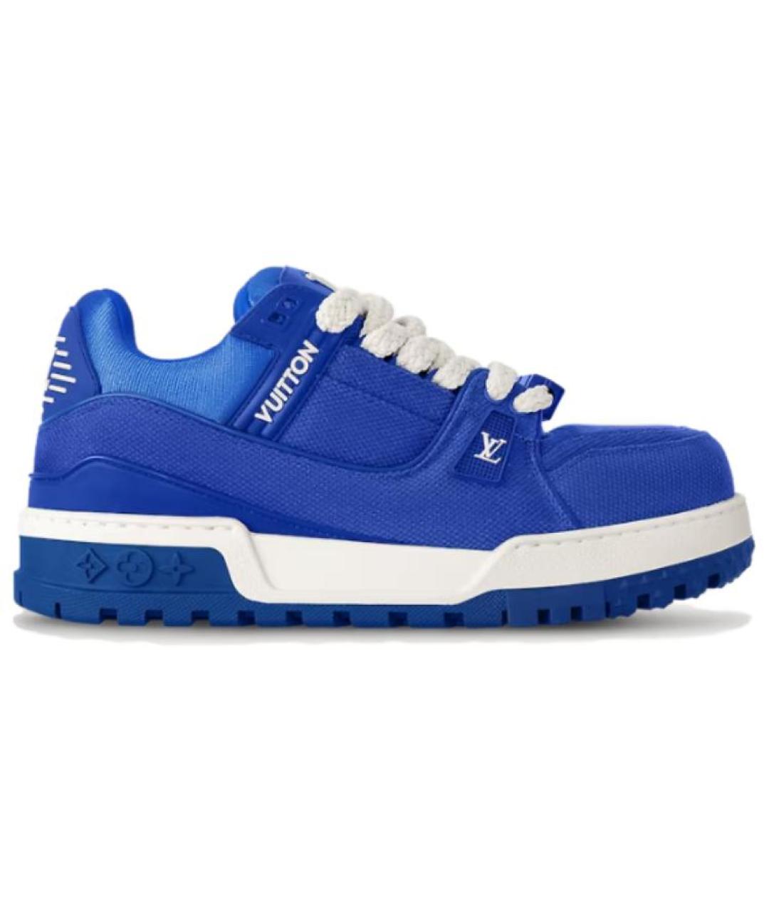 LOUIS VUITTON Синие текстильные низкие кроссовки / кеды, фото 1