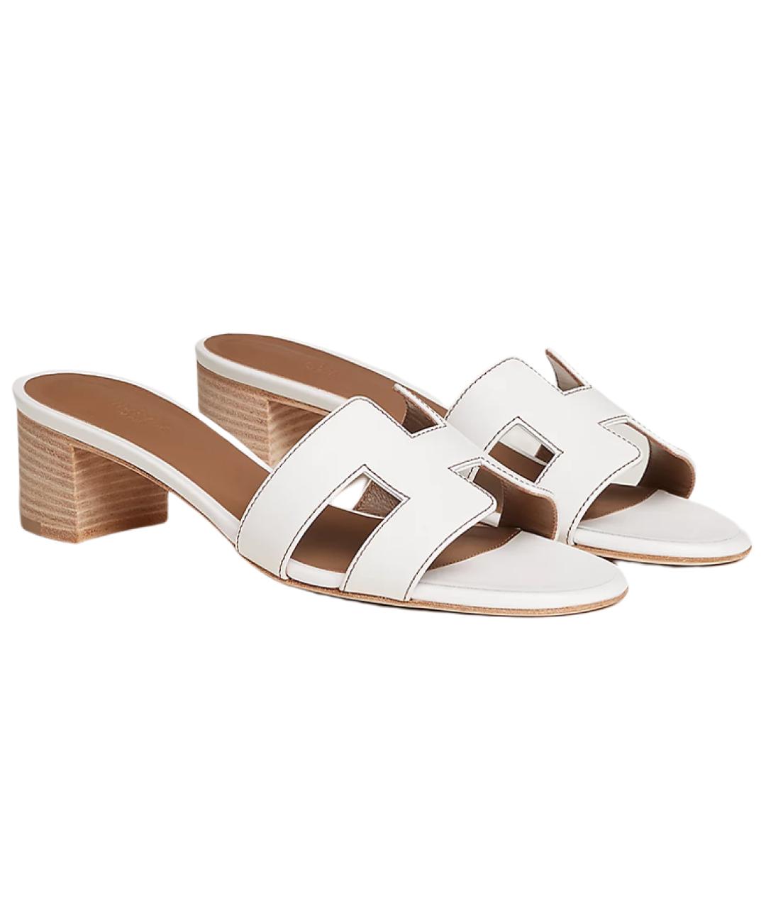 HERMES Белые сандалии, фото 3