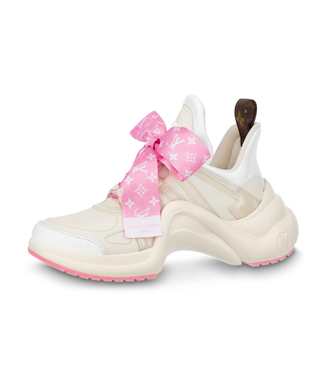 LOUIS VUITTON Белые кожаные кроссовки, фото 5