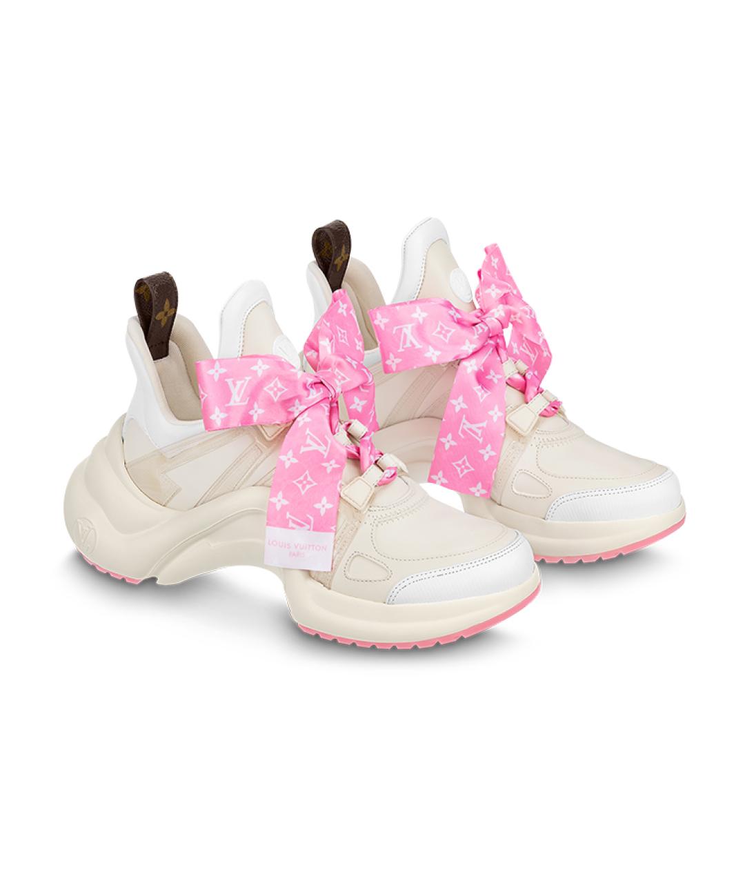 LOUIS VUITTON Белые кожаные кроссовки, фото 2