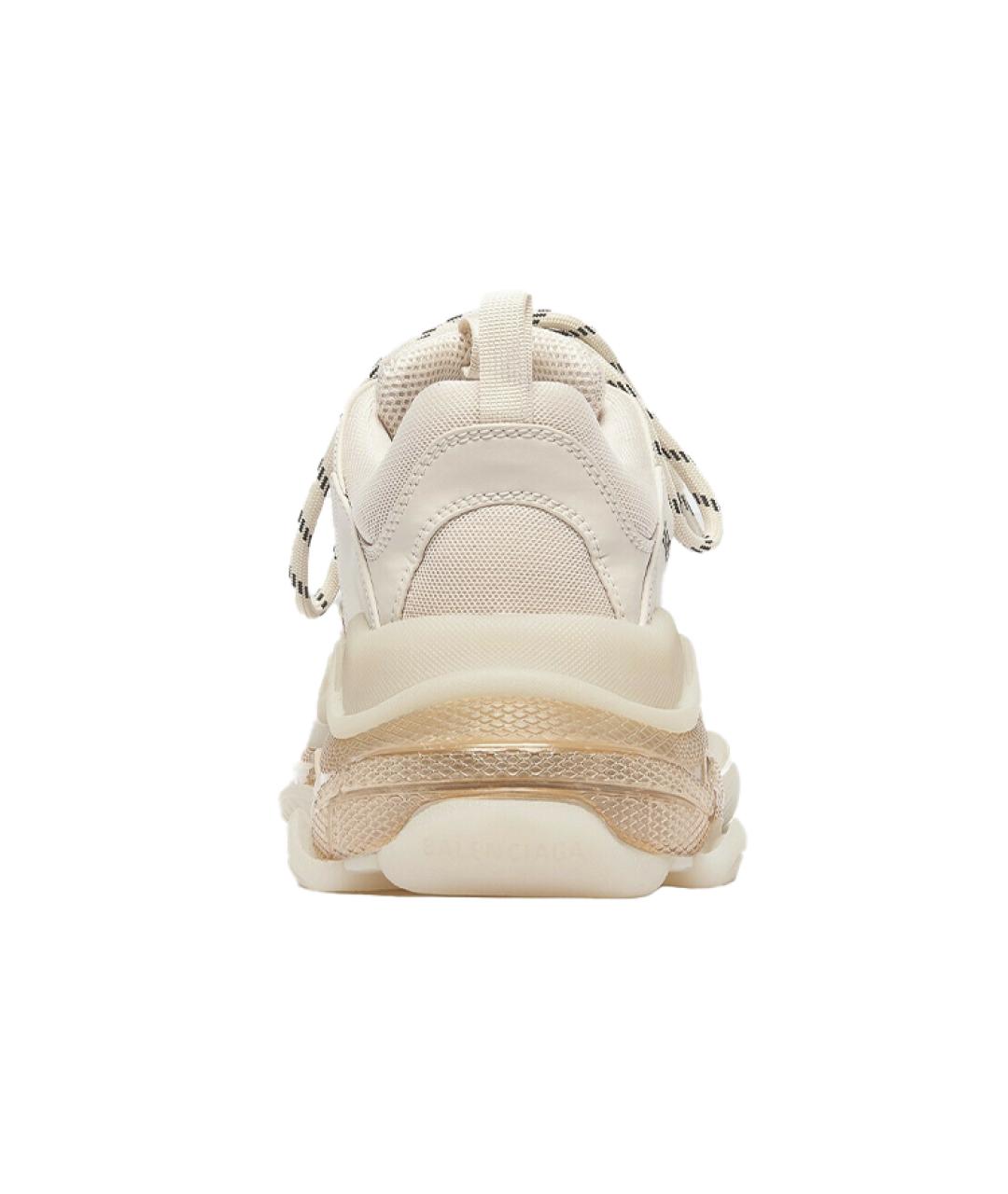 BALENCIAGA Бежевые кожаные кроссовки, фото 5