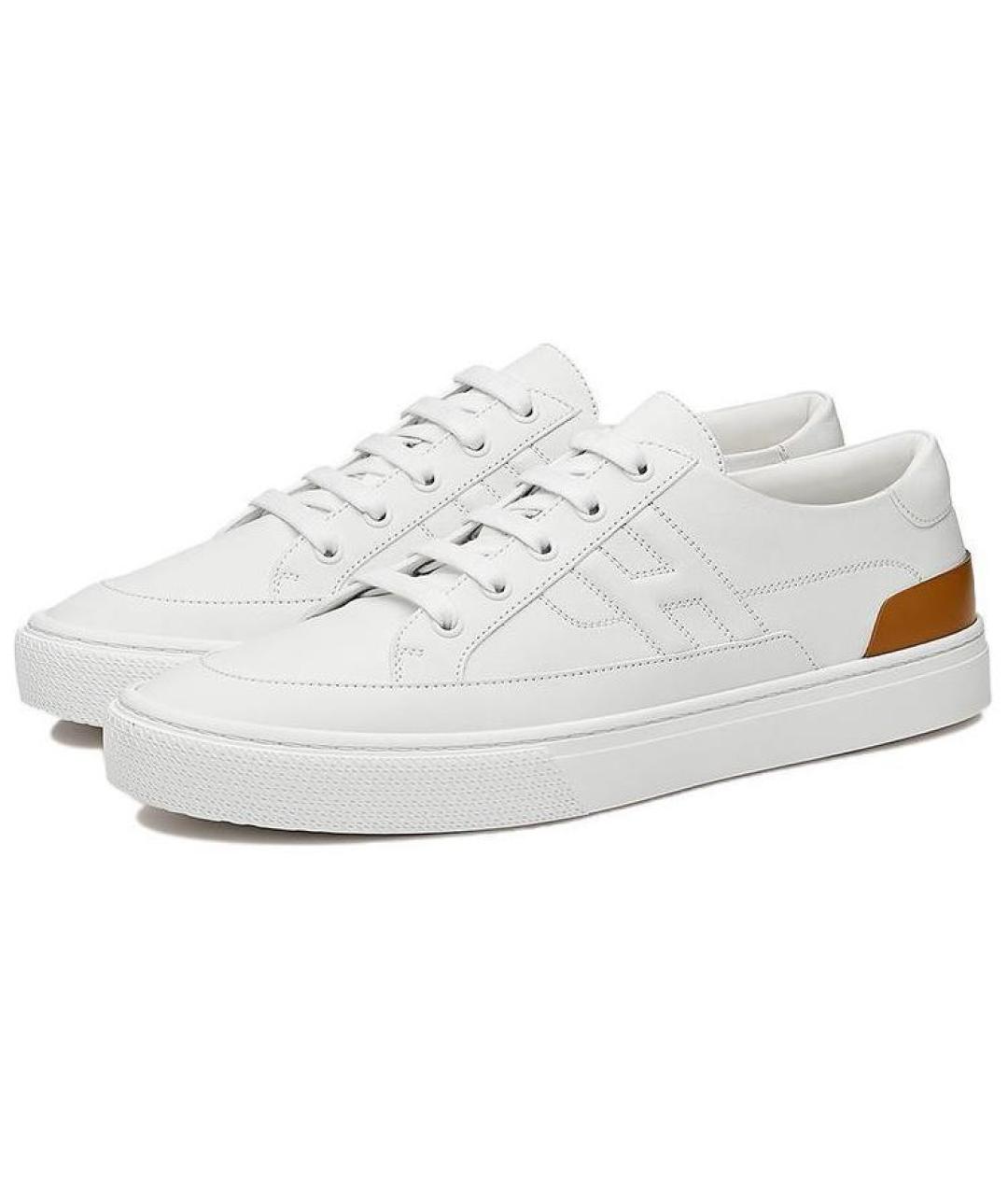 HERMES Белые кожаные низкие кроссовки / кеды, фото 3