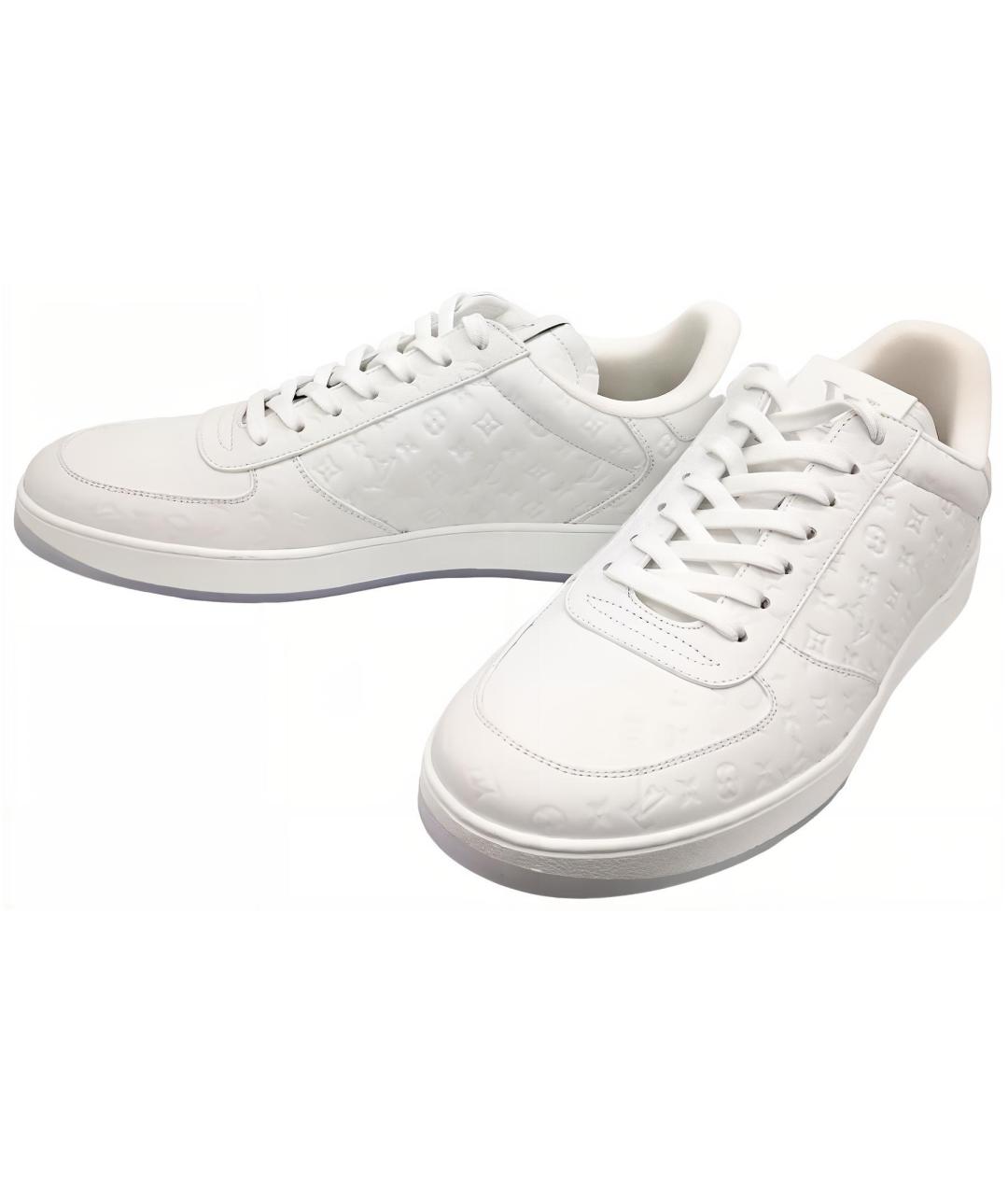 LOUIS VUITTON Белые кожаные низкие кроссовки / кеды, фото 4