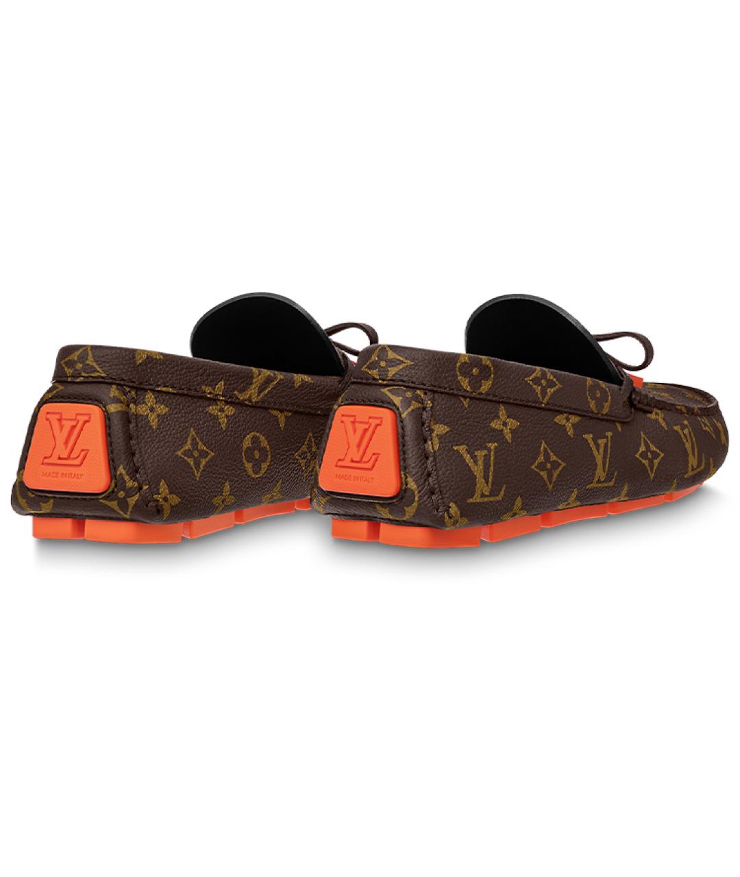 LOUIS VUITTON Коричневые кожаные мокасины, фото 4