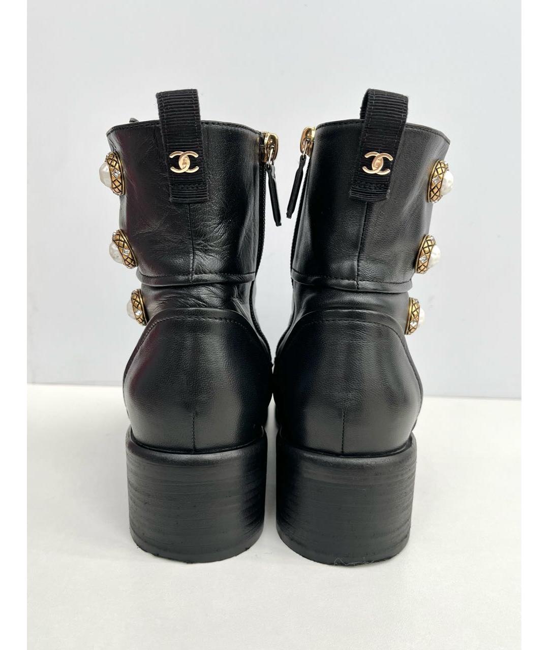 CHANEL Черные кожаные ботильоны, фото 4