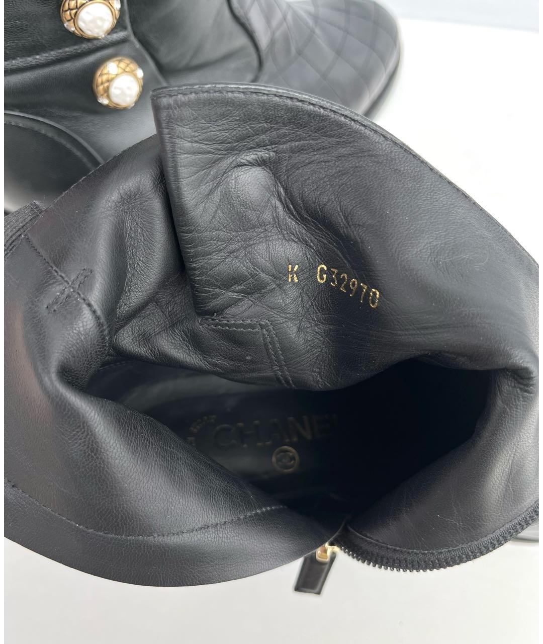 CHANEL Черные кожаные ботильоны, фото 6