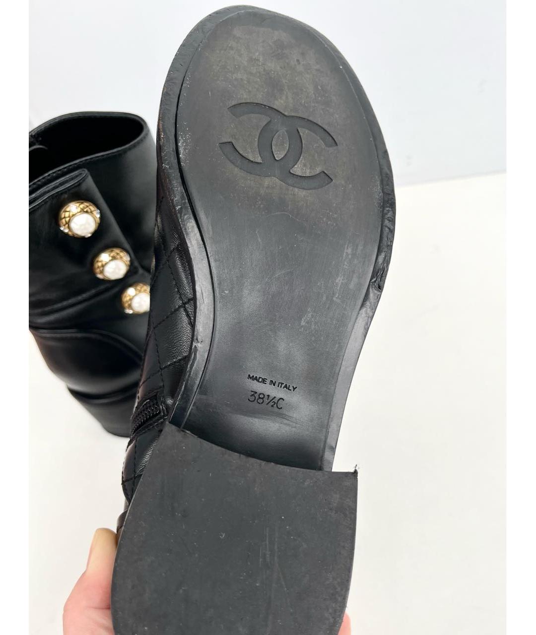 CHANEL Черные кожаные ботильоны, фото 8