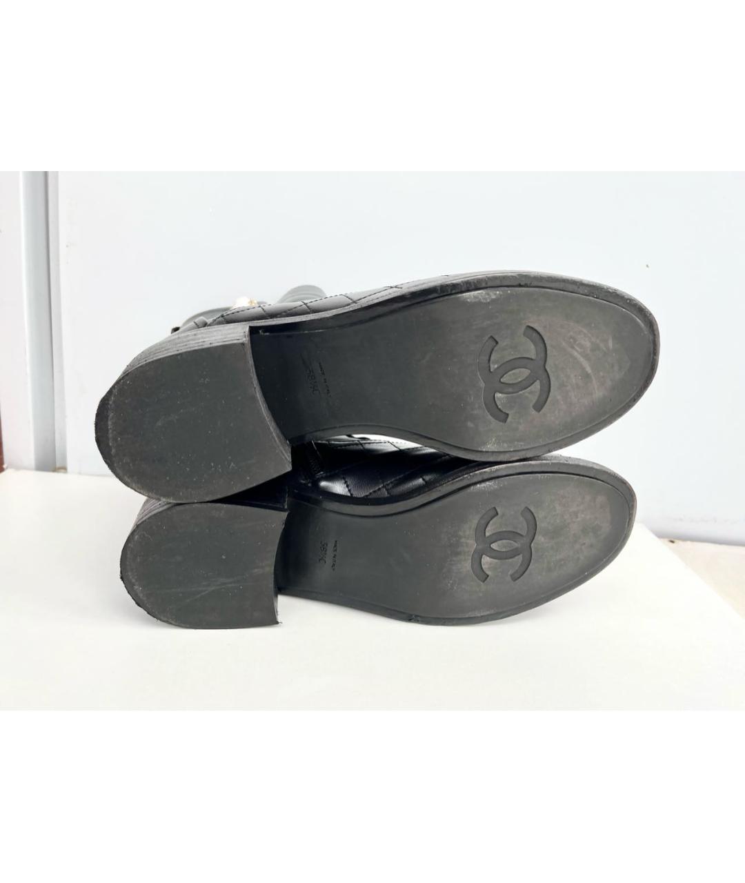 CHANEL Черные кожаные ботильоны, фото 7