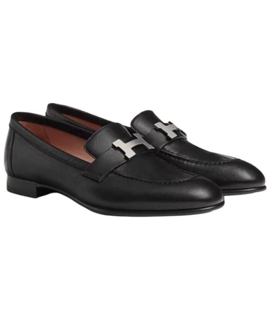 HERMES Черные кожаные кроссовки, фото 3