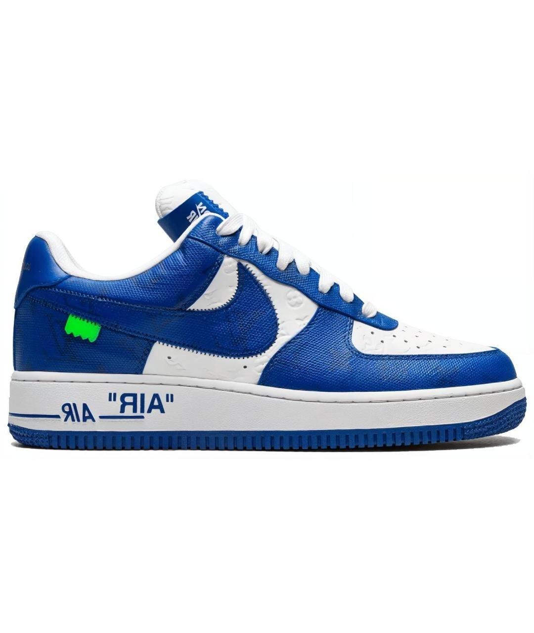 LOUIS VUITTON Синие кожаные кроссовки, фото 1