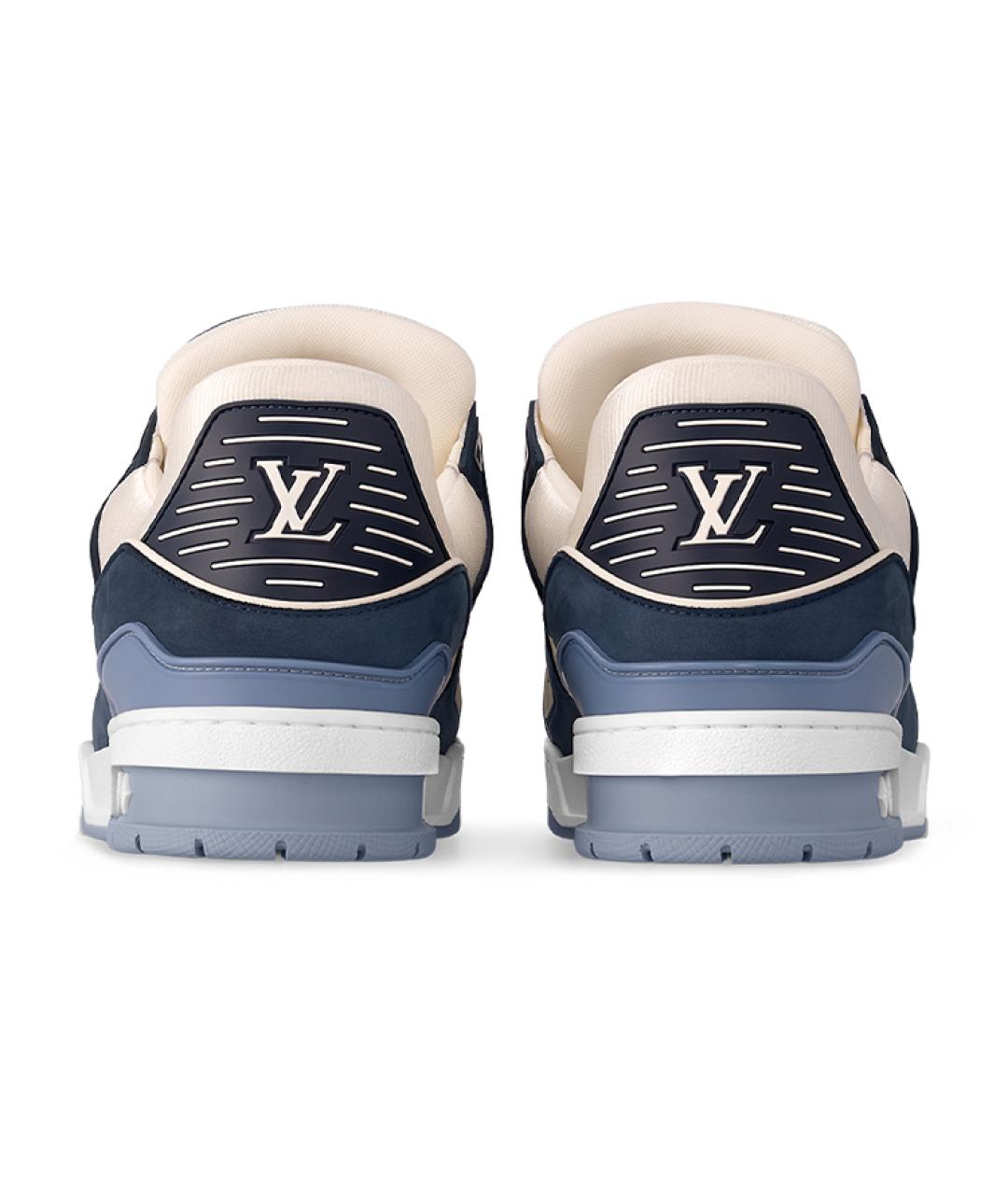 LOUIS VUITTON Темно-синие кожаные кроссовки, фото 4