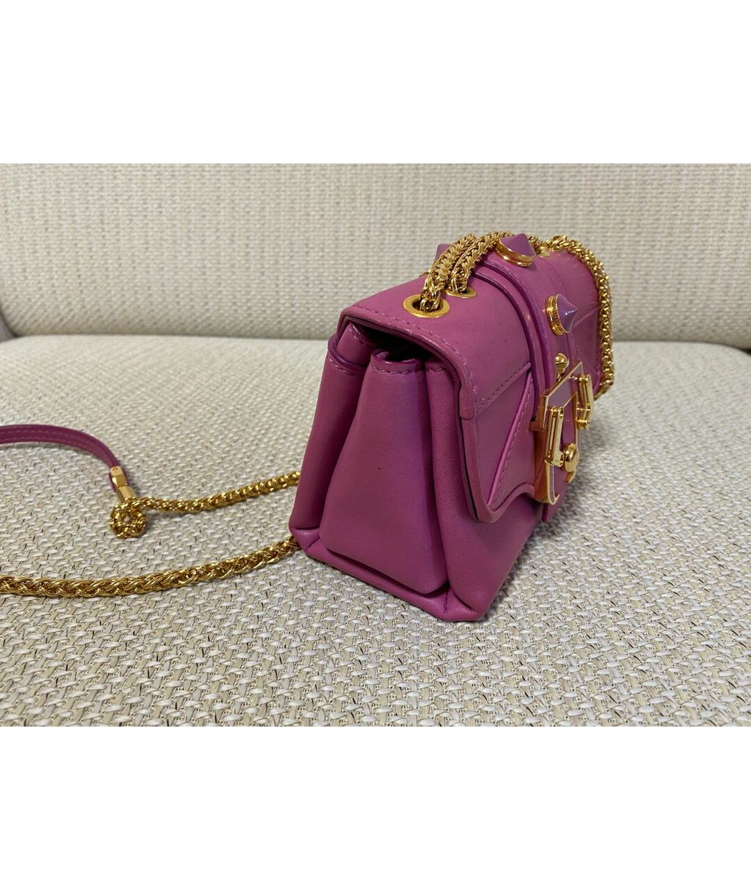 PAULA CADEMARTORI Фиолетовая кожаная сумка тоут, фото 6
